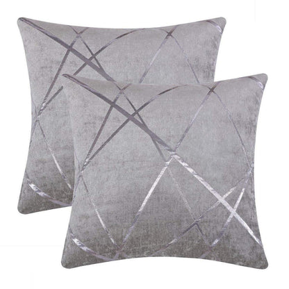 Samt Kissenbezug Silbergrau 45x45cm - 2er Set