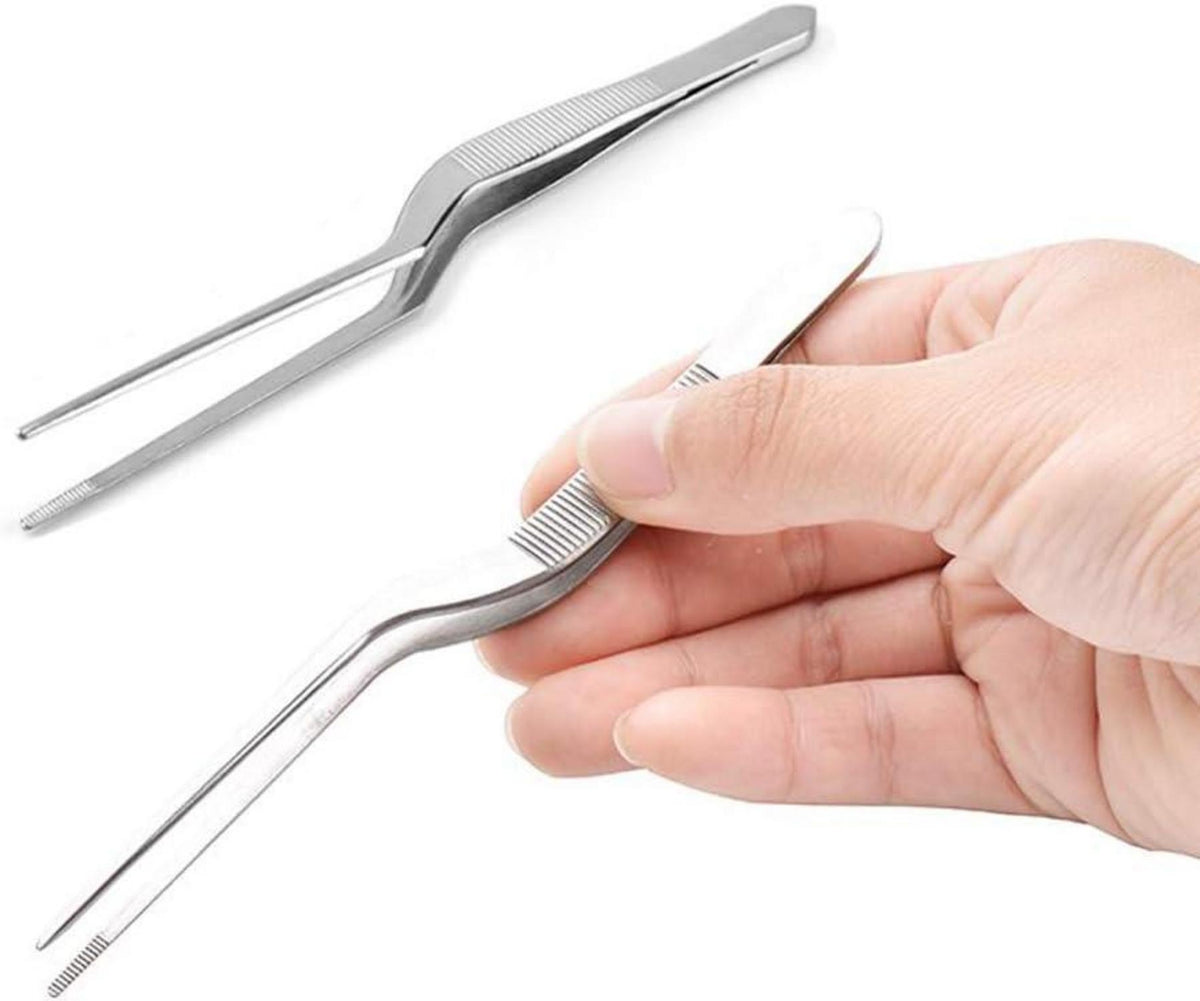 FRUTA 6 Stück Zangen Pinzette Edelstahl Präzision Gezahnte Spitzen Kochen Beauty-Medizin 6,3 Zoll