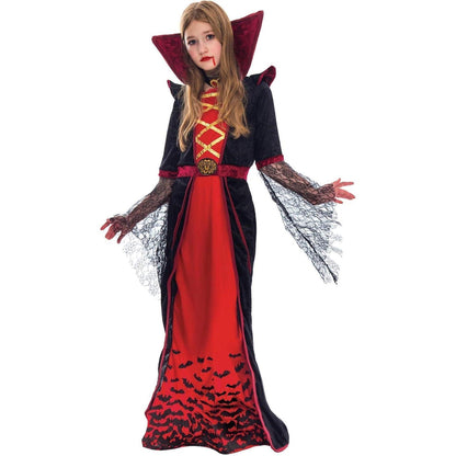 Vampir Königin Kostüm Mädchen Deluxe Set Halloween Viktorianisch XL
