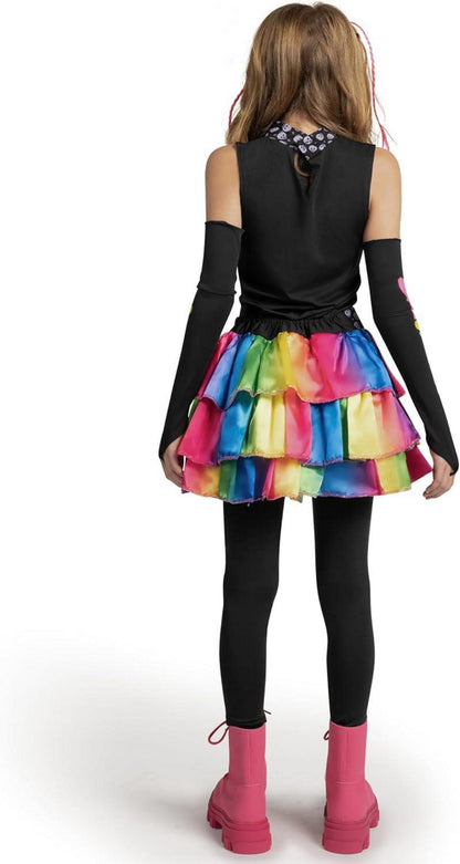 Mädchen Skelett Kostüm Set Haarverlängerungen Halloween Dress Up Small