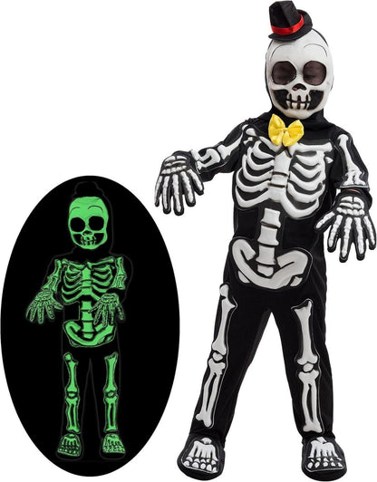 Kinder Skelett Kostüm Leuchten Dunkel Halloween