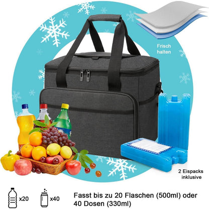 30L Faltbare Kühltasche mit Kühlakkus – Ideal für Picknick & Reisen