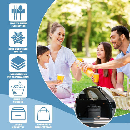 30L Faltbare Kühltasche mit Kühlakkus – Ideal für Picknick & Reisen
