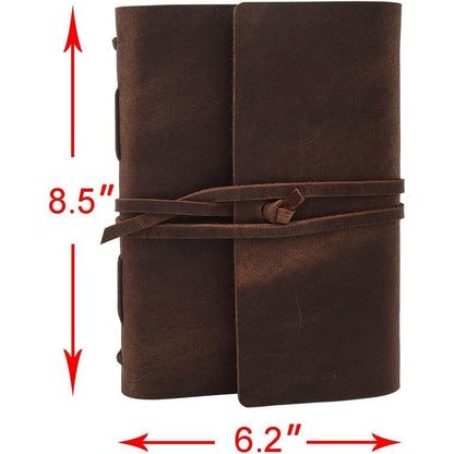 Leder Notizbuch A5 – Vintage Tagebuch mit Kraftpapier