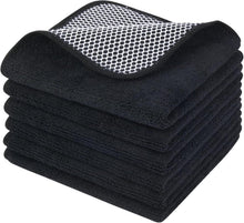 Mikrofasertücher Schwarz 30x30cm 6er Pack Streifenfreie Fusselfreie