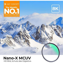 K&F Concept Nano X-Serie UV Filter 77mm B270 Schott-Glas 28