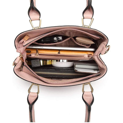 Miss Lulu Damen Handtasche Mittelgroß Rosa Lychee Muster