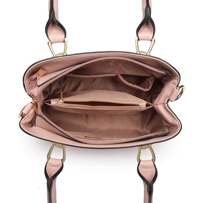 Miss Lulu Damen Handtasche Mittelgroß Rosa Lychee Muster