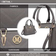 Damen Handtasche Lychee Muster Mittelgroß Grau