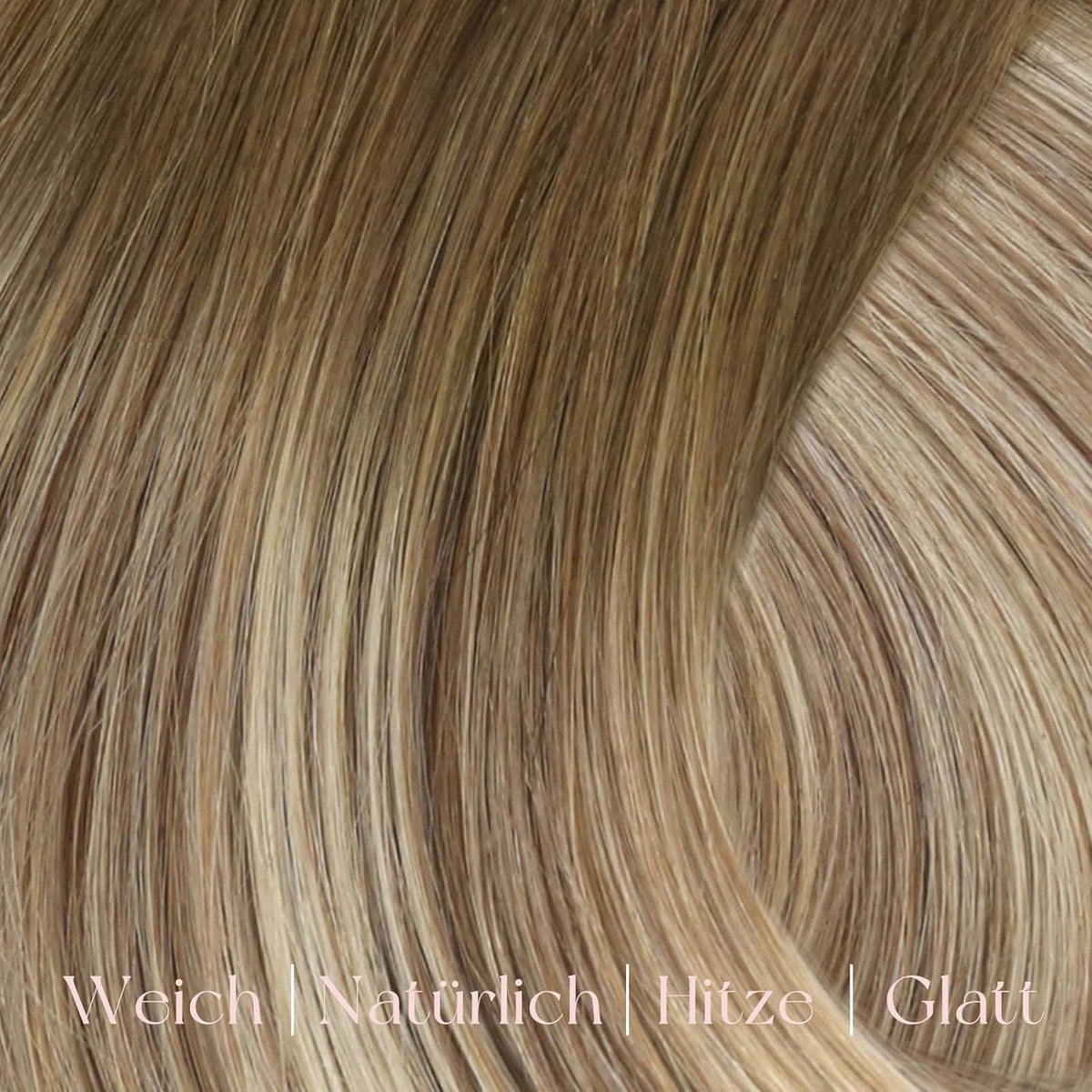 Echthaar Clip-in Extensions Ombre Blond bis Dunkelbraun