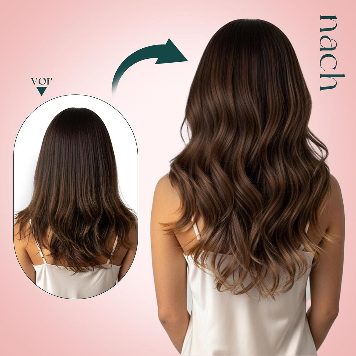Echthaar Clip-in Extensions Ombre Blond bis Dunkelbraun