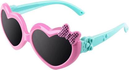 Niedliche Herzform Polarisierte Sonnenbrille Kinder UV400 Schutz 3-6