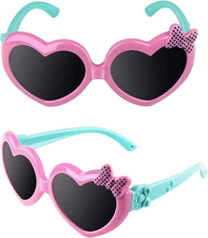 Niedliche Herzform Polarisierte Sonnenbrille Kinder UV400 Schutz 3-6