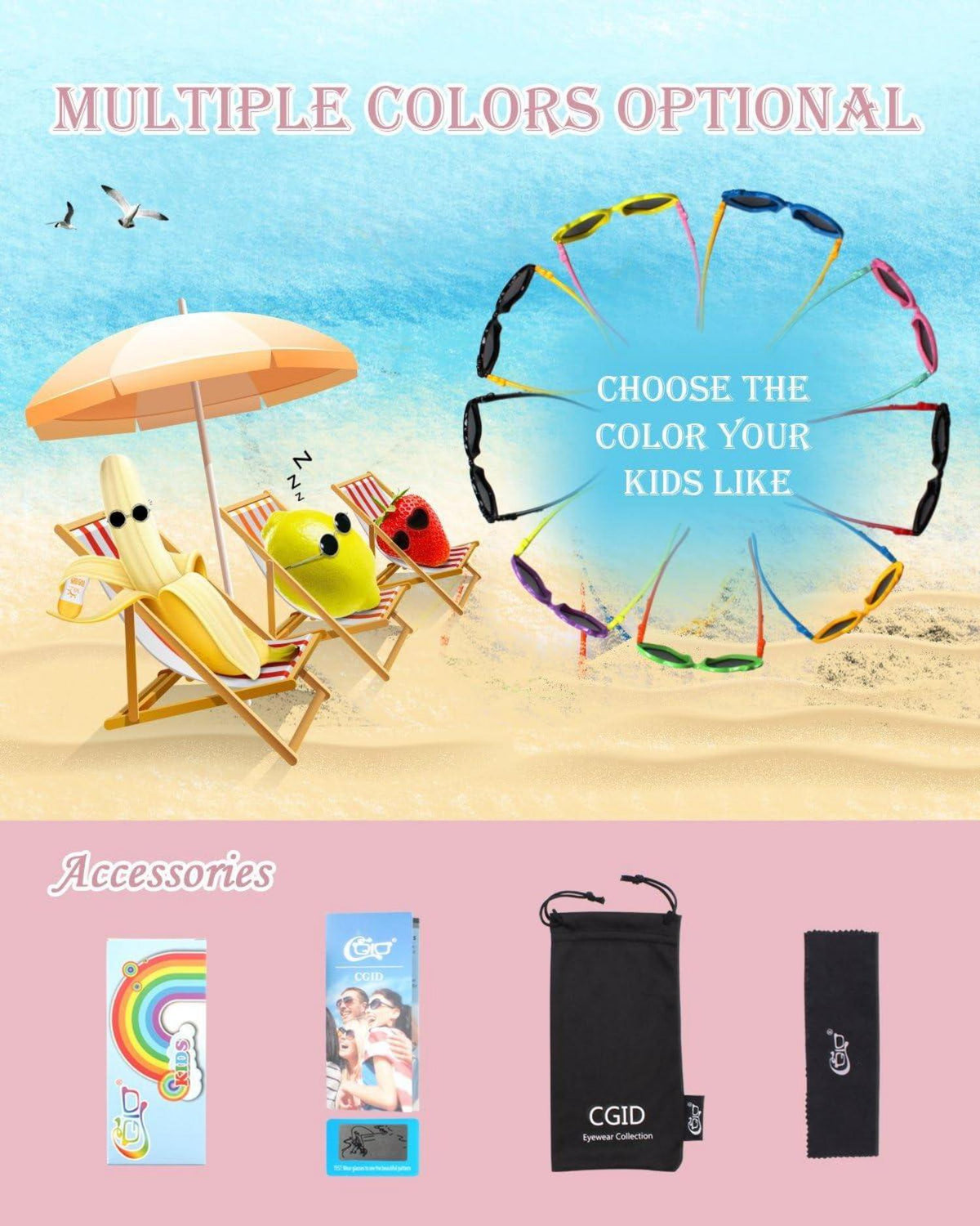 Herzförmige Polarisierte Sonnenbrille für Kinder Flexibler Rahmen UV400 Schutz