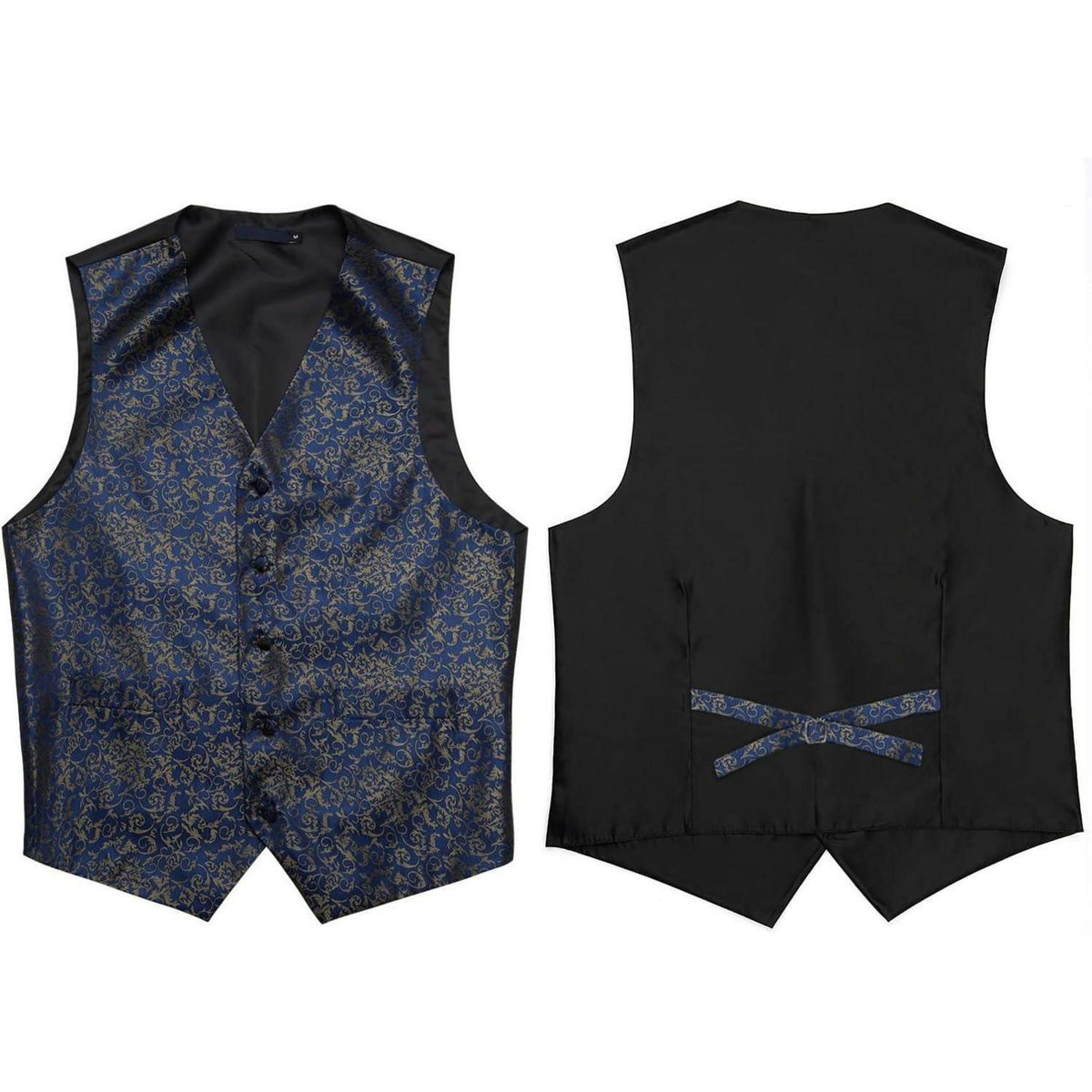 Herren Anzugweste mit Krawatte & Einstecktuch - Paisley Floral