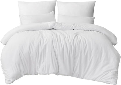 Luxus Bettwäsche Set 200x200 Weiß Mikrofaser Kissenbezüge