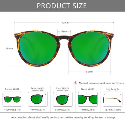 Damen Sonnenbrille Retro Designer Vintage Stil Polarisiert UV400 Schutz