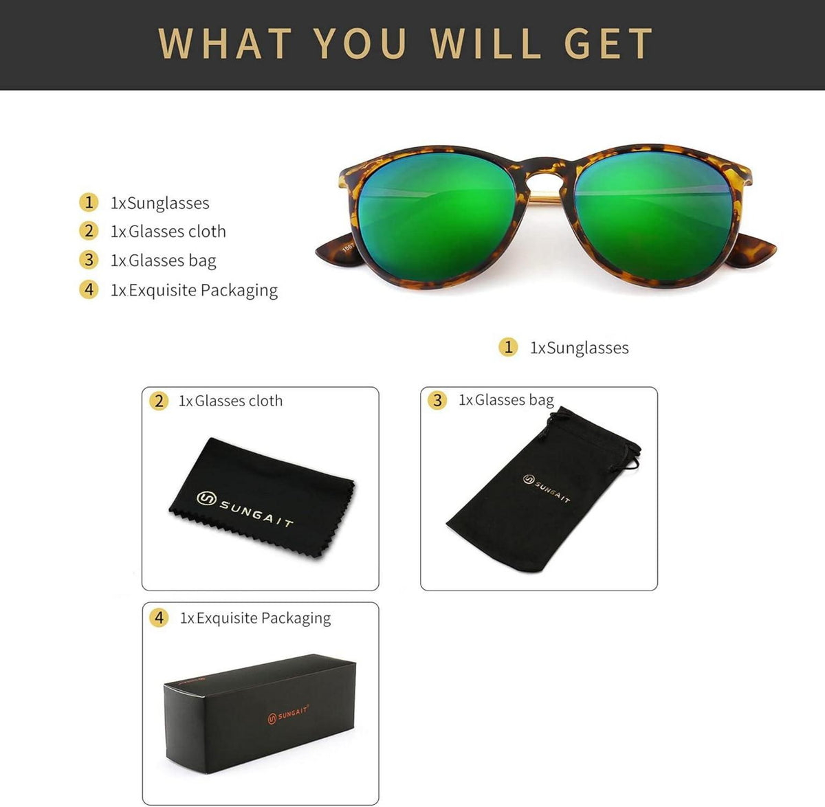 Damen Vintage Polarisierte Runde Sonnenbrille Retro Design UV400