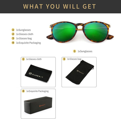 Damen Vintage Polarisierte Runde Sonnenbrille Retro Design UV400