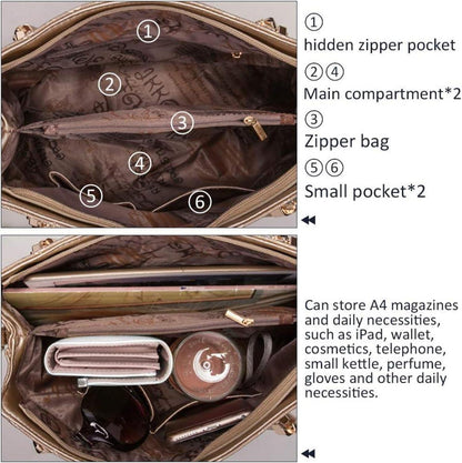 Damen Handtaschen Set Mittelgroß Umhängetasche Damenhandtasche