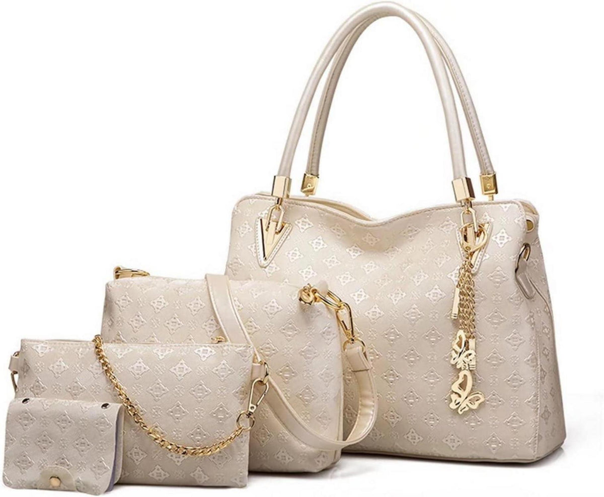 Damen Handtasche Set Hochwertiges PU-Leder 4-teilig Mode Umhängetasche