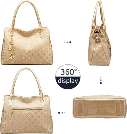 Damen Handtasche Set Hochwertiges PU-Leder 4-teilig Mode Umhängetasche