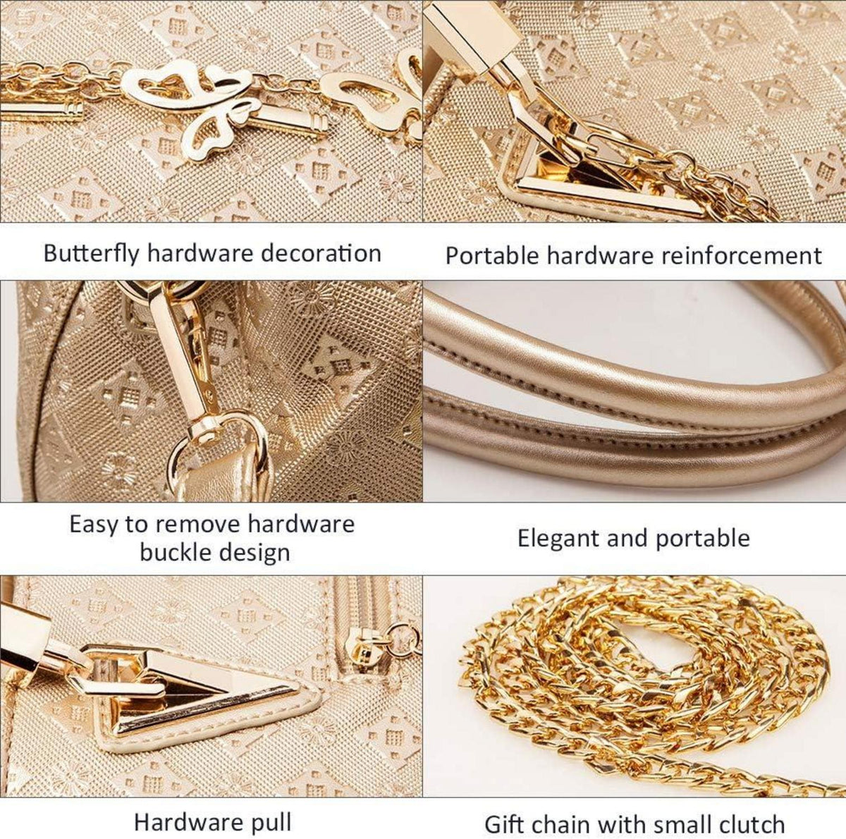 Pahajim Damen Handtaschen Set Mittelgroß Umhängetasche Portemonnaie 4 teilig