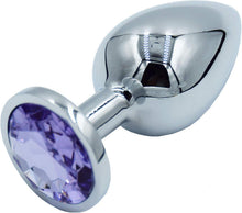 Metall Anal Butt Plug Set 34mm Größe Lila Kristall - 1 Stück