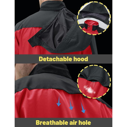 Herren Übergangsjacke Wasserabweisend mit Kapuze Rot L