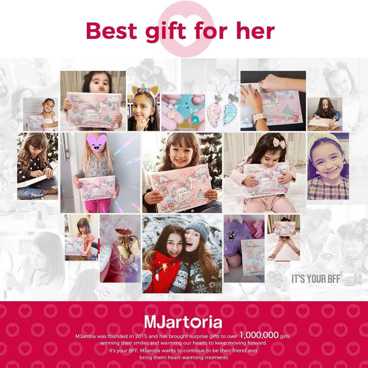 Schmuck Adventskalender 2024 Mädchen Damen 24 Überraschungen Rosa