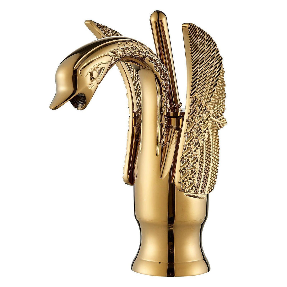 Goldener Waschtischarmatur mit Schwanen Design