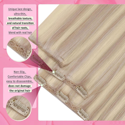 Clip-in Echthaar Extensions Blond 45cm – 120g