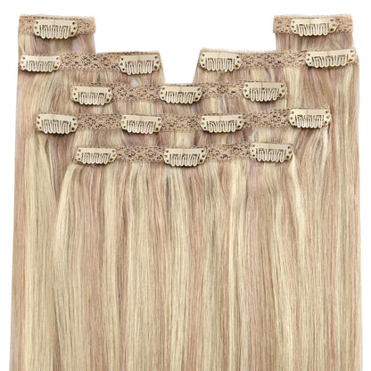 Clip-in Echthaar Extensions Blond 45cm – 120g