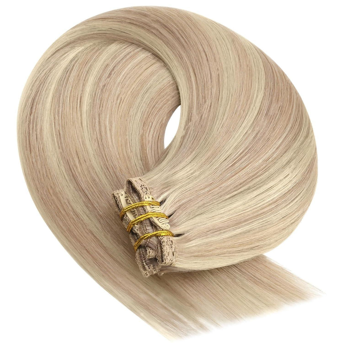 Clip-in Echthaar Extensions Blond 45cm – 120g
