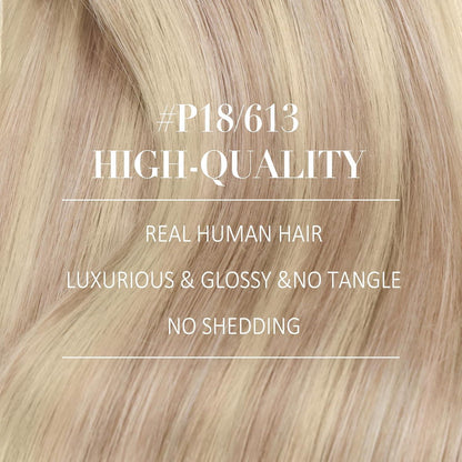 Echthaar Clip-Ins Aschblond 35cm – Remy Haarverlängerung