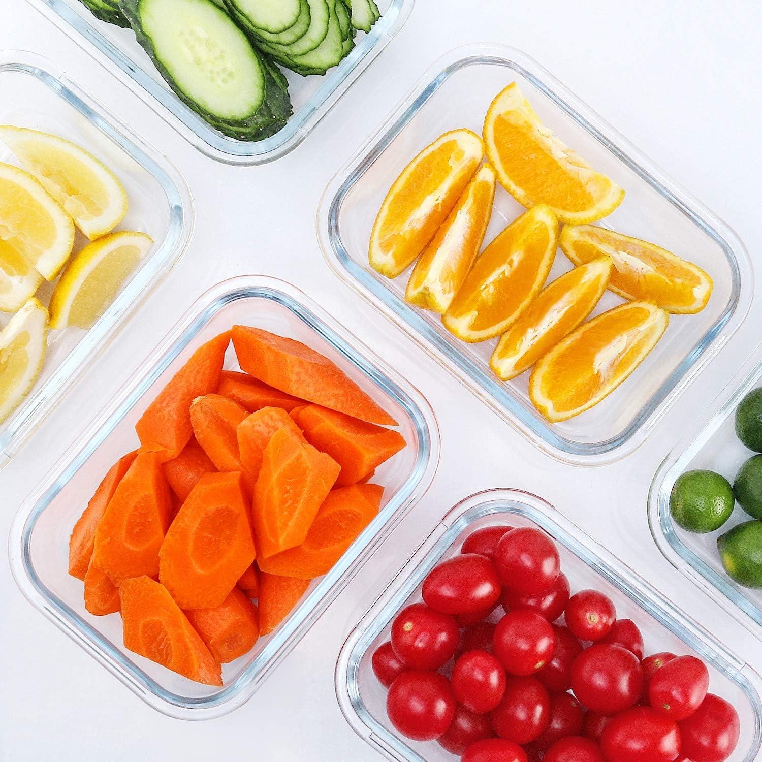 Glas-Frischhaltedosen Set 625 ml 10 Stück Mahlzeiten