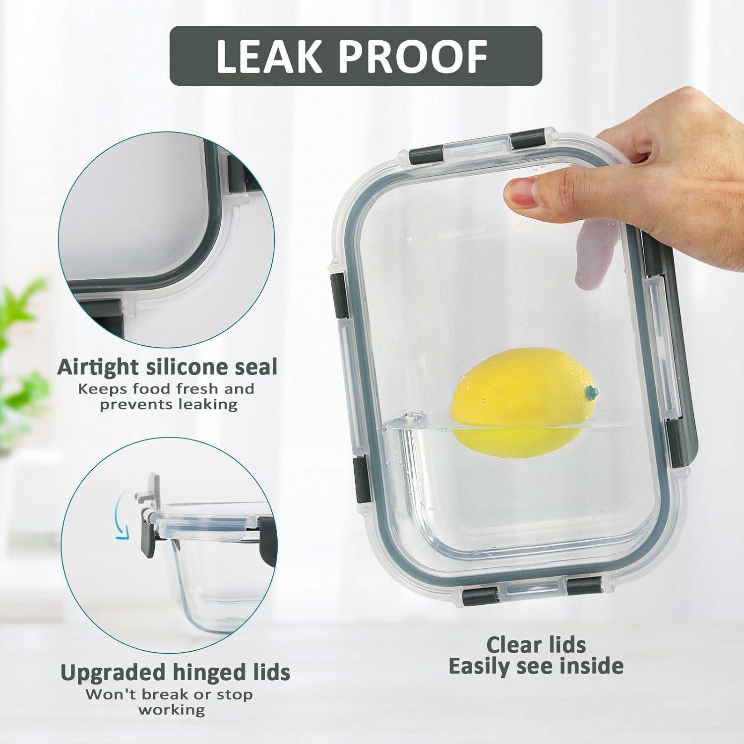 Glas-Frischhaltedosen Set 625 ml 10 Stück - FDA BPA frei