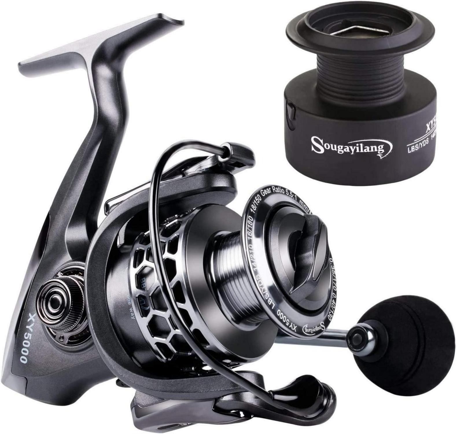 Angelrolle 13+1BB Ultra Smooth Aluminium Spinnrolle mit Ersatzspule