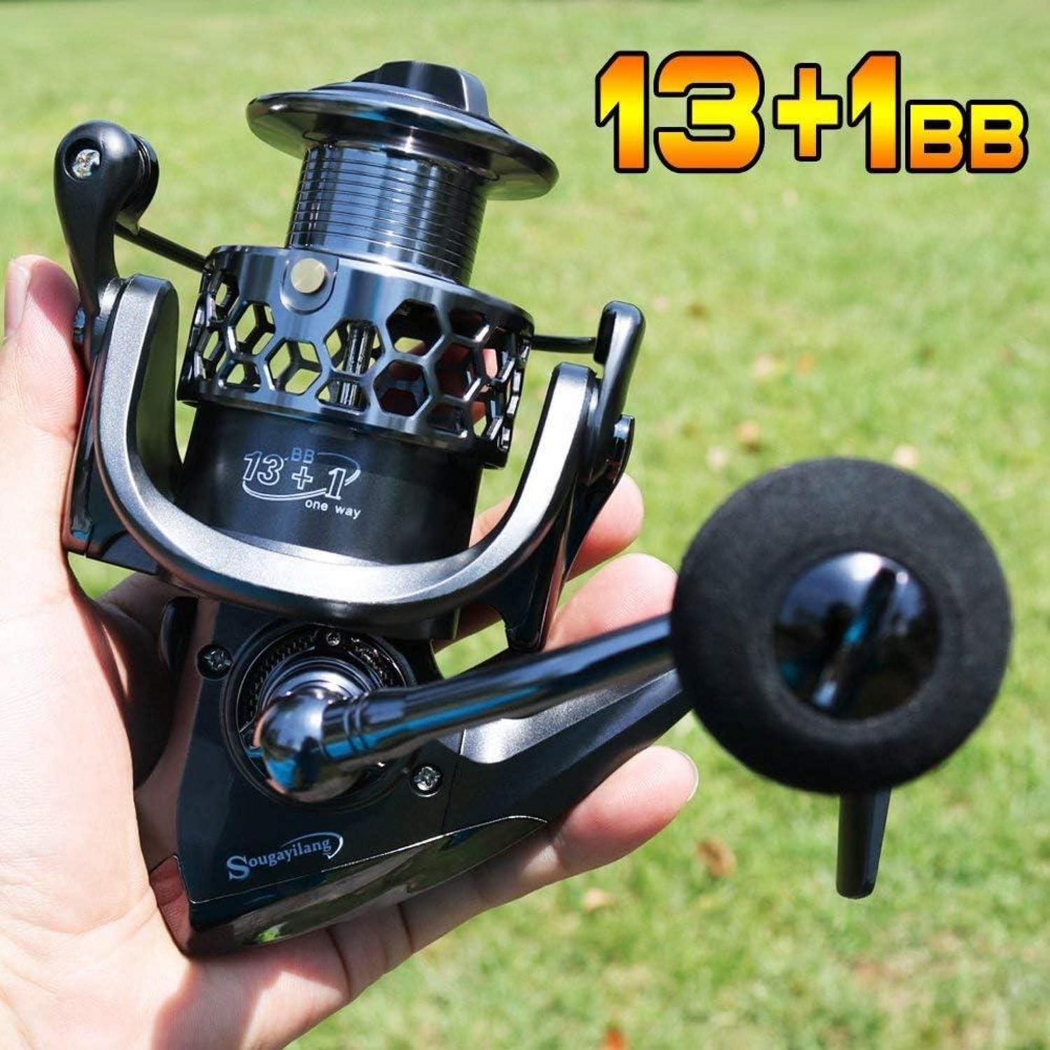 Angelrolle 13+1BB Sougayilang Aluminium Ultra Smooth mit Ersatzspule