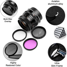 77mm Filter Kit UV CPL FLD Set mit Objektivdeckel