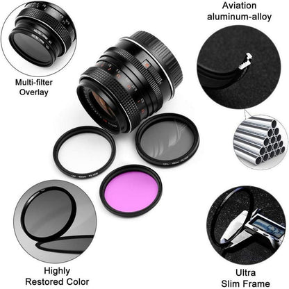 52mm Filter Kit UV CPL FLD für Canon Nikon Sony Kamera