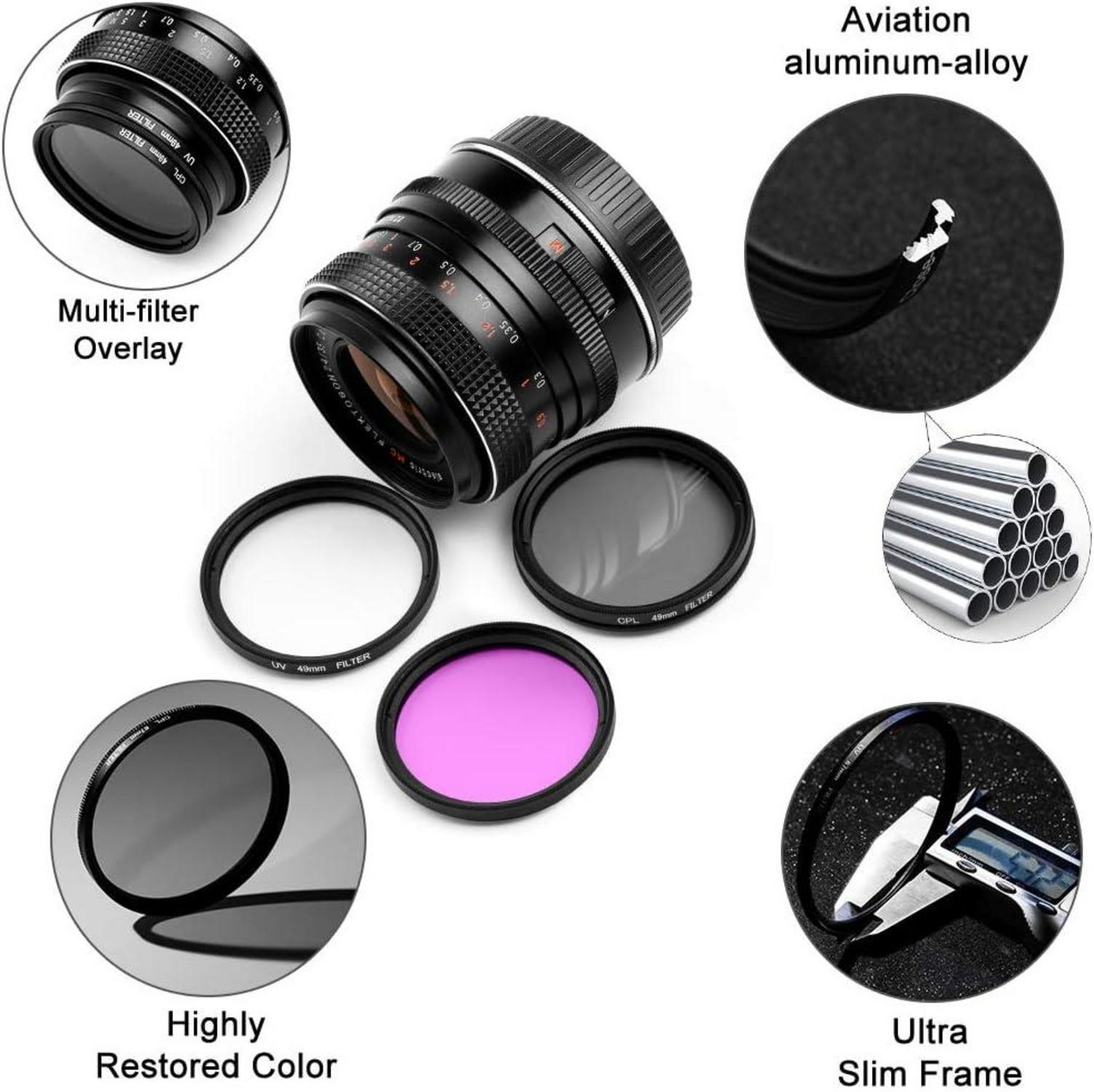 52mm Filter Kit UV CPL FLD für Canon Nikon Sony Kamera