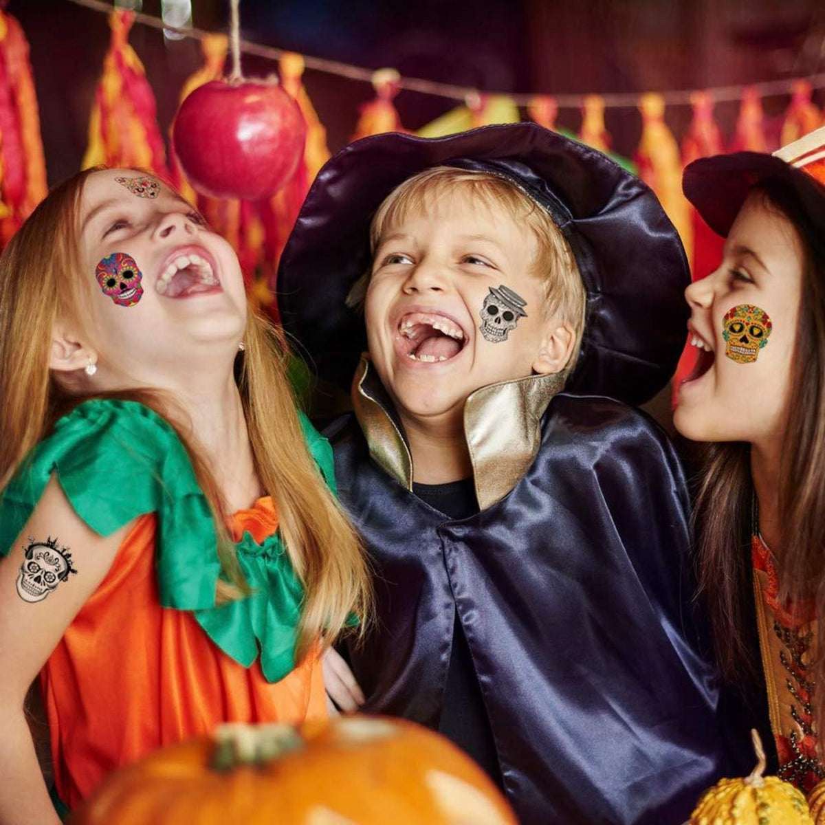 Halloween Tag der Toten Tattoos Set Kinder 100 Stück Hautfreundlich