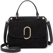 Elegante Damenhandtasche Schwarz Schultertasche 16cm