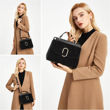 Elegante Damenhandtasche Schwarz Schultertasche 16cm