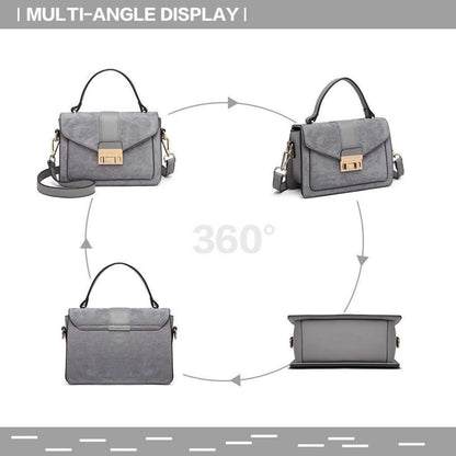 Miss Lulu Damen Handtasche Umhängetasche Schultertasche