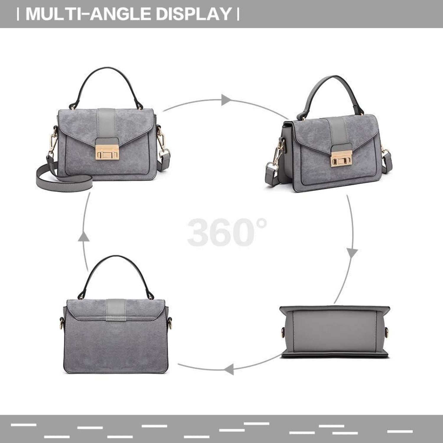 Damen Handtasche Klein Schultertasche Umhängetasche Elegante Kunstleder Schwarz