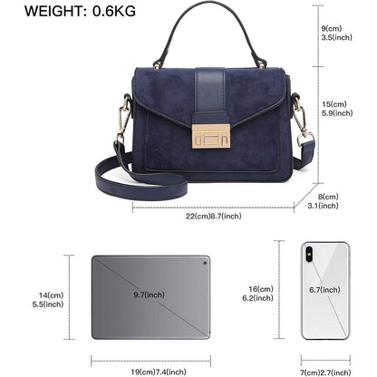 Miss Lulu Damen Handtasche Suede Umhängetasche