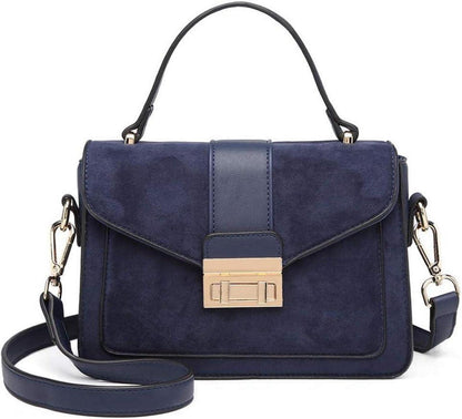 Elegante Damen Henkeltasche Schultertasche Kunstleder Schwarz