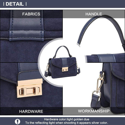 Miss Lulu Damen Handtasche Suede Umhängetasche
